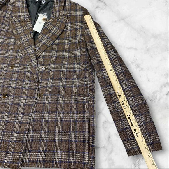 Urban Outfitters Brown Plaid Blazer Womens Size X-Large MSRP: $129 - Picture 8 of 16